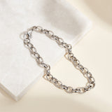 9ct White Gold Oval Belcher 2.5 Bracelet