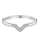 Platinum Diamond V Shaped Wedding Ring