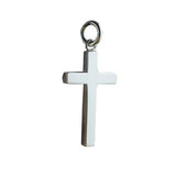 Sterling Silver Plain Solid Cross Pendant 25x15mm