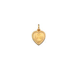 St Christopher 9ct Yellow Gold Plain Heart Pendant
