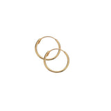 9ct Yellow Gold Sleeper Hoop Earrings 14mm