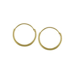 9ct Yellow Gold Sleeper Hoop Earrings 16mm