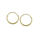 9ct Yellow Gold Sleeper Hoop Earrings 14mm