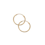 9ct Yellow Gold Sleeper Hoop Earrings 16mm