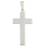 Sterling Silver Plain Solid Cross Pendant 39x22mm