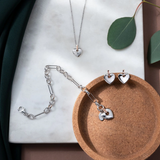 Clogau Cariad Silver Figaro Bracelet