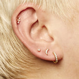Scream Pretty Jessica Baguette Flat Back Single Stud Earring Gold Plated