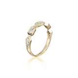 18ct Yellow Gold Diamond Deco Spear Ring 0.31ct