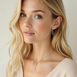 18ct Yellow Gold Diamond Deco Spear Necklace 0.30ct