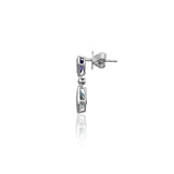 18ct White Gold Aquamarine Tanzanite Duo Drop Earrings