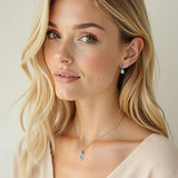 18ct White Gold Aquamarine Tanzanite Duo Necklace