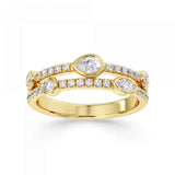 18ct Yellow Gold Statement Diamond Luxe Double Band Ring 0.55ct