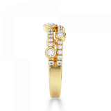 18ct Yellow Gold Statement Diamond Luxe Double Band Ring 0.55ct