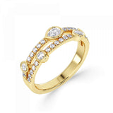 18ct Yellow Gold Statement Diamond Luxe Double Band Ring 0.55ct