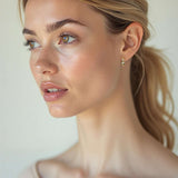 18ct Yellow Gold Diamond Pear and Round Hoop Earrings 0.40ct