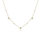 18ct Yellow Gold Diamond Quatrefoil Station Necklace 0.27ct