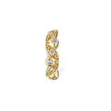 18ct Yellow Gold Diamond Mini Floral Hoop Earring 0.06ct