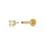 Scream Pretty CZ Flat Back Single Stud Earring Gold Plated