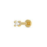 Scream Pretty CZ Flat Back Single Stud Earring Gold Plated