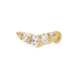 Scream Pretty Helix Curve Sparkling Flat Back Single Stud Earring Gold Plated