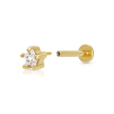 Scream Pretty Sparkling Star Flat Back Single Stud Earring Gold Plated