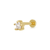 Scream Pretty Sparkling Star Flat Back Single Stud Earring Gold Plated