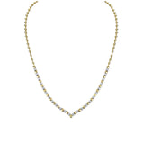 18ct Gold Diamond Contrast Two Tone V-Shape Necklet