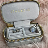 Sterling Silver Rainbow Moonstone Round Stud Earrings SALE