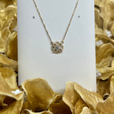 18ct Yellow Gold Diamond Flower Necklace 0.22ct