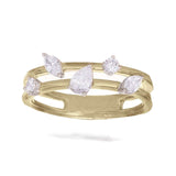 18ct Yellow Gold Diamond Two Strand Dress Ring