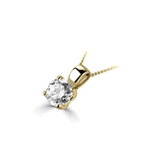 18ct Yellow Gold Diamond Solitaire Brilliant Cut Four Claw Pendant 0.64ct