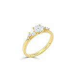 18ct Gold Yellow Diamond Round Brilliant Cut Scatter Shoulder Ring 0.31ct