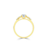 18ct Gold Yellow Diamond Round Brilliant Cut Scatter Shoulder Ring 0.31ct