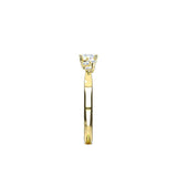18ct Gold Yellow Diamond Round Brilliant Cut Scatter Shoulder Ring 0.31ct