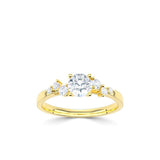 18ct Gold Yellow Diamond Round Brilliant Cut Scatter Shoulder Ring 0.31ct