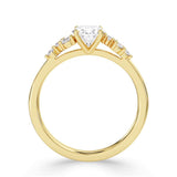 18ct Gold Purple Sapphire Diamond Round Brilliant Cut Scatter Shoulder Ring 0.28ct