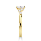 18ct Gold Purple Sapphire Diamond Round Brilliant Cut Scatter Shoulder Ring 0.28ct