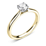 18ct Yellow Gold Diamond Solitaire Round Brilliant Cut Ring 0.40ct