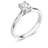 Platinum Diamond Solitaire Oval Brilliant Cut Ring 0.62ct
