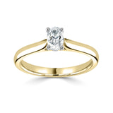 18ct Yellow Gold Diamond Solitaire Oval Ring 1.23ct
