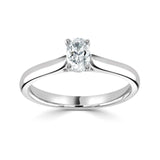 Platinum Diamond Solitaire Oval Brilliant Cut Ring 0.62ct
