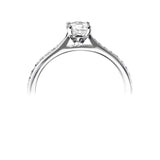 Platinum Diamond Solitaire Round Brilliant Cut Sparkle Shoulder Ring 0.50ct