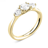 18ct Yellow Gold Diamond Trilogy Round Brilliant Cut Ring 0.55ct