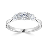 Platinum Diamond Trilogy Brilliant Cut Ring 0.58ct