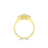 18ct Yellow Gold Natural Yellow Diamond Pear Shape Trilogy Ring