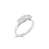 9ct White Gold Diamond Round Brilliant Cut Trilogy Ring 0.77ct