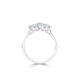 9ct White Gold Diamond Round Brilliant Cut Trilogy Ring 0.77ct