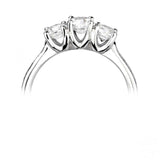 Platinum Diamond Trilogy Brilliant Cut Sparkle Shoulder Ring 1.19ct