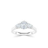 Platinum Diamond Trilogy Pear Shape Ring 1.06ct