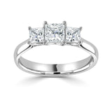 Platinum Diamond Trilogy Princess Cut Ring 0.57ct